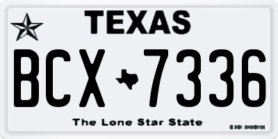 TX license plate BCX7336