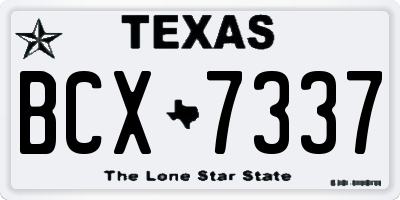 TX license plate BCX7337