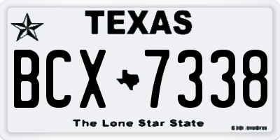 TX license plate BCX7338