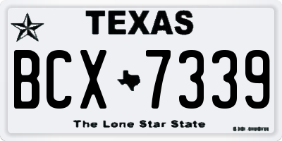 TX license plate BCX7339