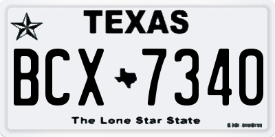 TX license plate BCX7340