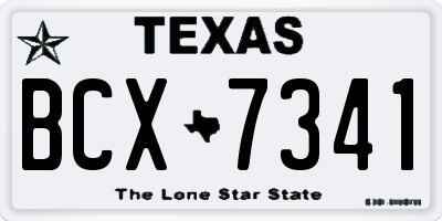 TX license plate BCX7341