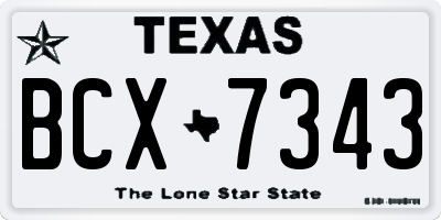 TX license plate BCX7343