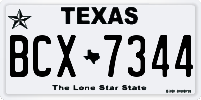 TX license plate BCX7344
