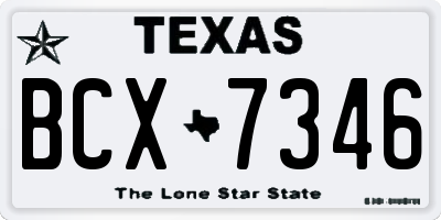 TX license plate BCX7346