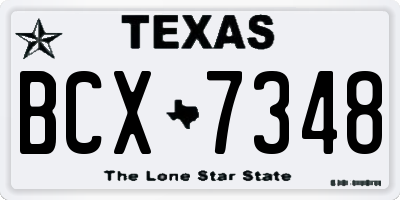 TX license plate BCX7348