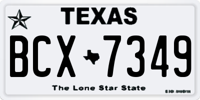 TX license plate BCX7349