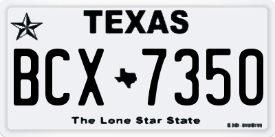 TX license plate BCX7350