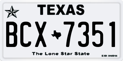 TX license plate BCX7351