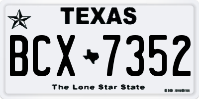 TX license plate BCX7352