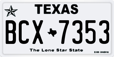 TX license plate BCX7353