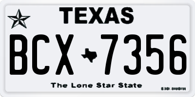 TX license plate BCX7356