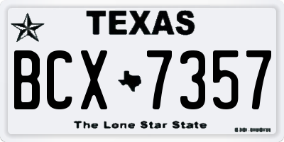 TX license plate BCX7357