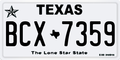 TX license plate BCX7359