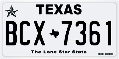 TX license plate BCX7361