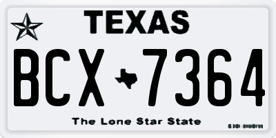 TX license plate BCX7364