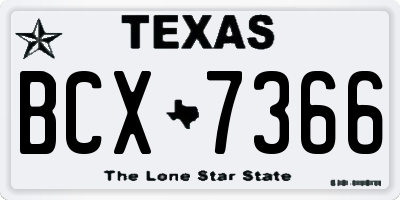 TX license plate BCX7366