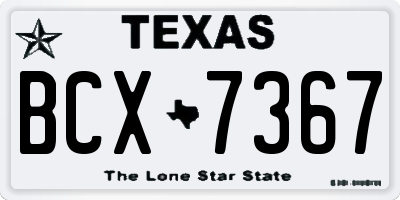 TX license plate BCX7367