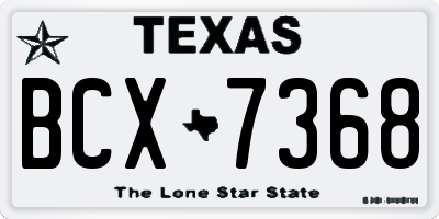 TX license plate BCX7368