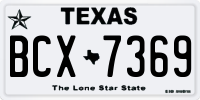 TX license plate BCX7369