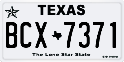 TX license plate BCX7371