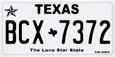TX license plate BCX7372