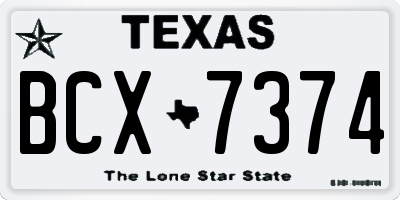 TX license plate BCX7374