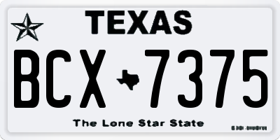 TX license plate BCX7375