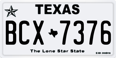 TX license plate BCX7376