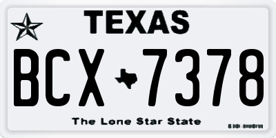 TX license plate BCX7378