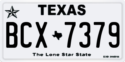 TX license plate BCX7379