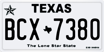 TX license plate BCX7380