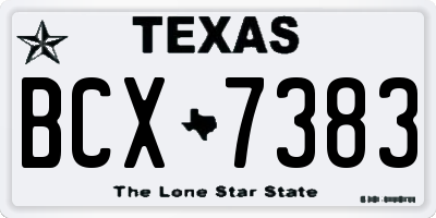 TX license plate BCX7383