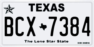 TX license plate BCX7384