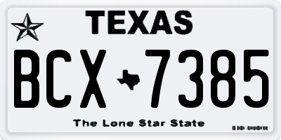 TX license plate BCX7385
