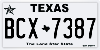 TX license plate BCX7387