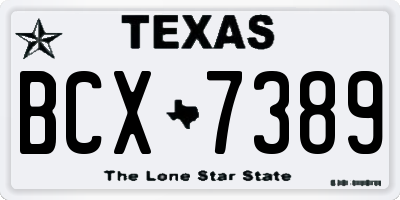 TX license plate BCX7389