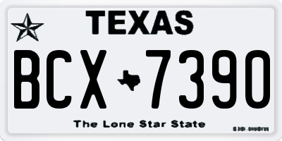 TX license plate BCX7390