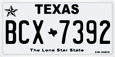 TX license plate BCX7392