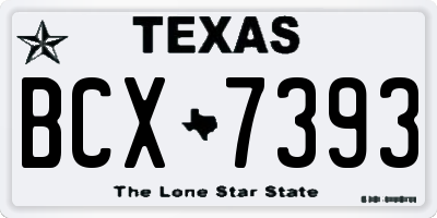 TX license plate BCX7393