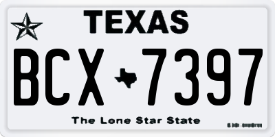 TX license plate BCX7397