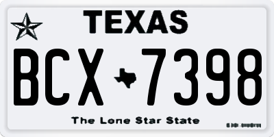 TX license plate BCX7398