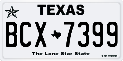 TX license plate BCX7399