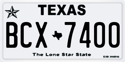 TX license plate BCX7400