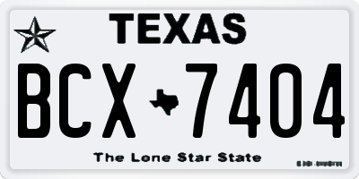 TX license plate BCX7404