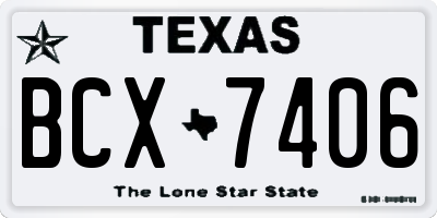 TX license plate BCX7406