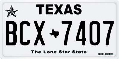 TX license plate BCX7407