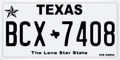 TX license plate BCX7408