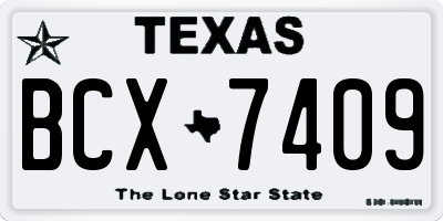 TX license plate BCX7409