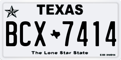 TX license plate BCX7414